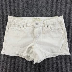 Lucky Brand Womens White Denim Shorts Size 8/29 Mid Rise Stretch Summer Casual